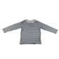 H&M T-Shirt 4-5 Years White Stripes Henley Long Sleeve Cotton