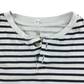 H&M T-Shirt 4-5 Years White Stripes Henley Long Sleeve Cotton