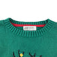 H&M Festive Jumper 7-8 Years Green Snowman Reindeer and Santa Graphic Cotton