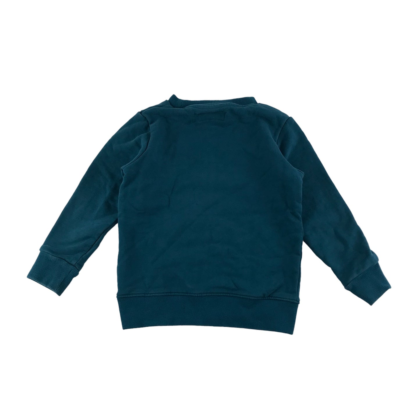 Next Christmas Jumper Age 5 Teal Blue Sequin Snowman Graphic Jersey Long Sleeve