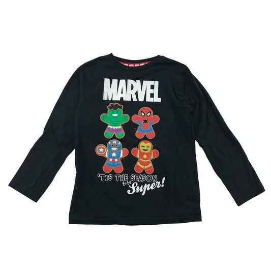George festive T-Shirt 5-6 Years Black Ginger Bread Marvel Avengers