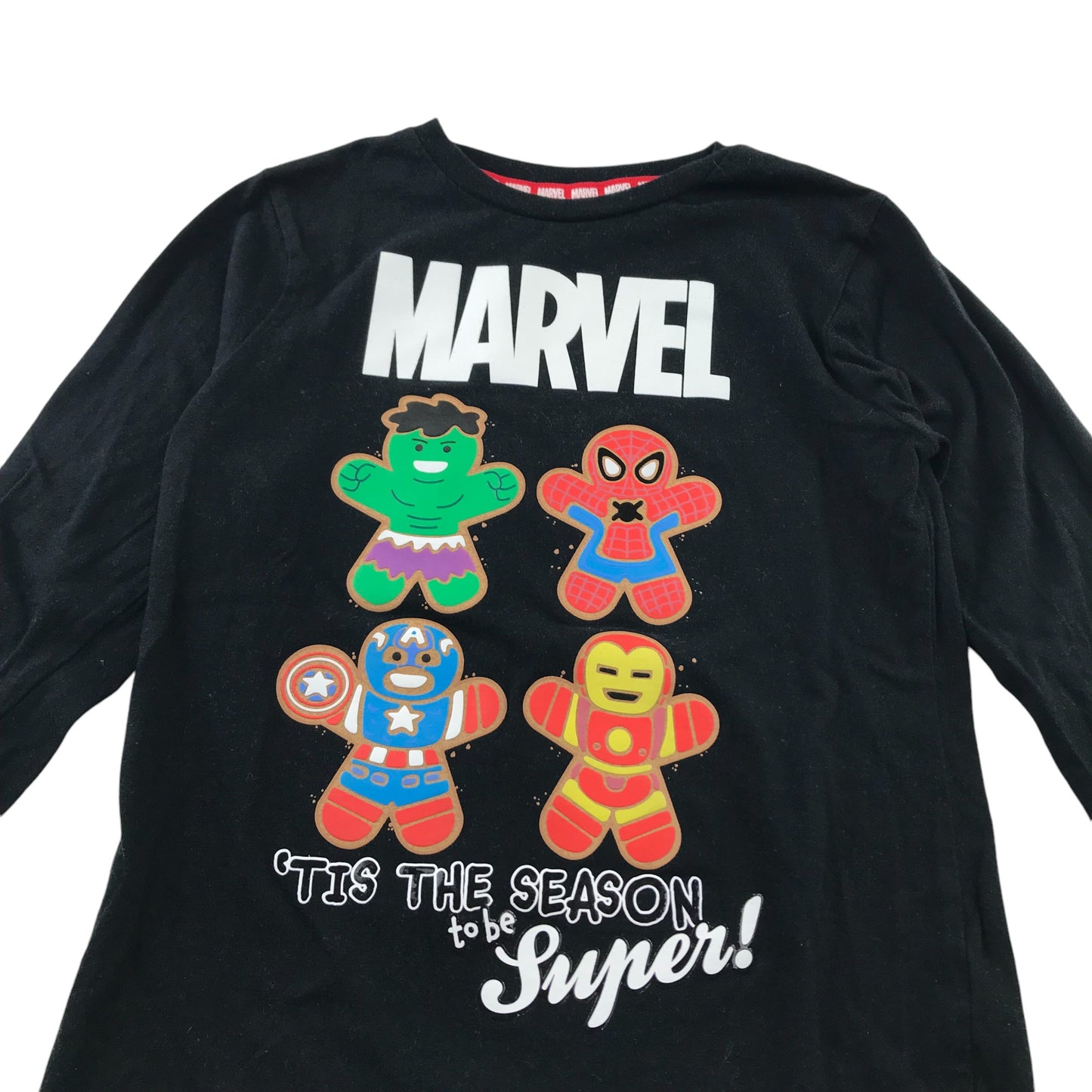 George festive T-Shirt 5-6 Years Black Ginger Bread Marvel Avengers