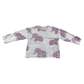 Zara T-Shirt 4-5 Years White Long Sleeve Glittery Elephant Pattern Cotton