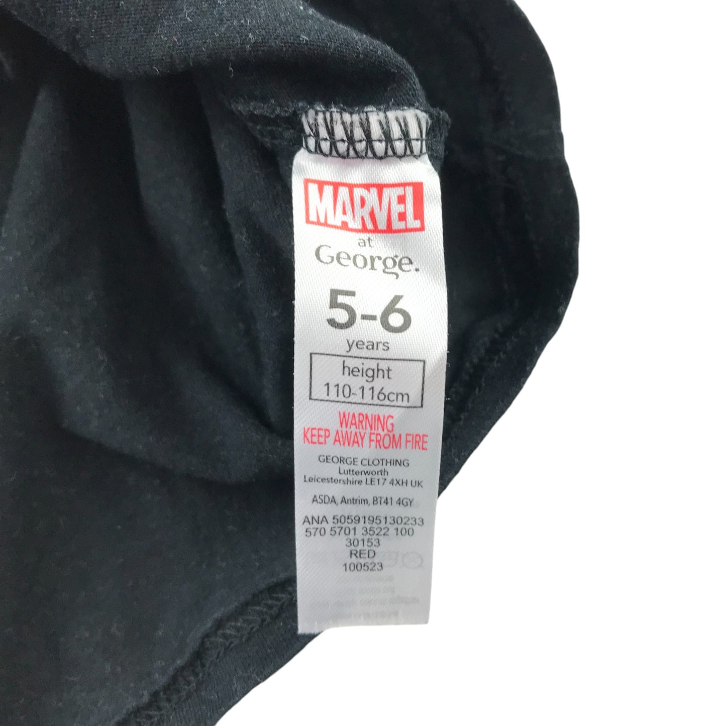 George festive T-Shirt 5-6 Years Black Ginger Bread Marvel Avengers