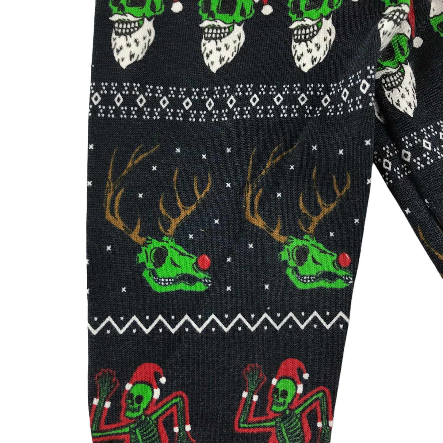 Tu Christmas Jumper Age 7 Navy Festive Skeleton Santa Reindeer Pattern Jersey Long Sleeve