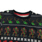 Tu Christmas Jumper Age 7 Navy Festive Skeleton Santa Reindeer Pattern Jersey Long Sleeve