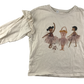 Next T-Shirt 5-6 Years Beige Ballerina Design Long Sleeve Cotton