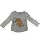 Matalan T-Shirt 5-6 Years Grey Unicorn Print Long Sleeve Cotton