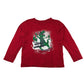 Primark Festive T-Shirt 7-8 Years Red Snow Boarding T-Rex Graphic Cotton