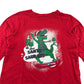 Primark Festive T-Shirt 7-8 Years Red Snow Boarding T-Rex Graphic Cotton