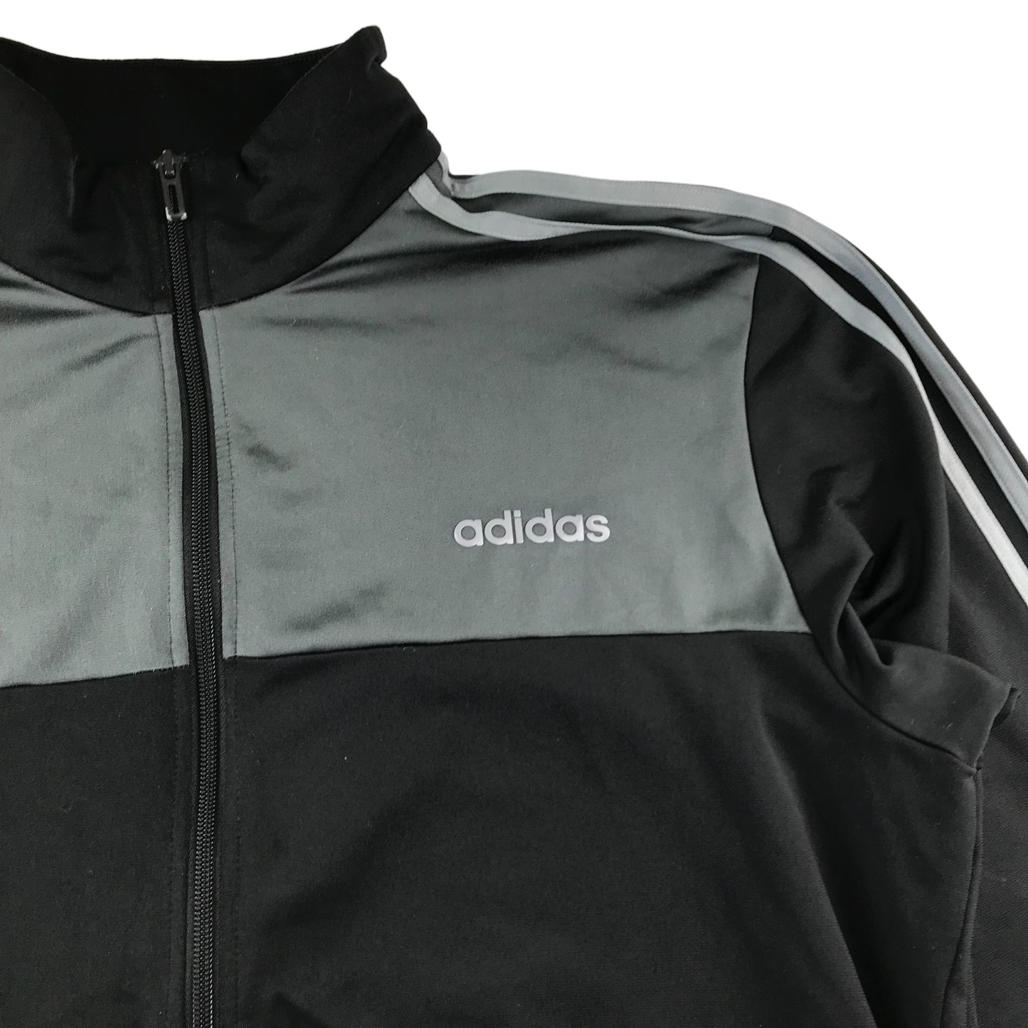 Adidas Sweater Size XL Black and Grey Panelled Full Zipper Sports Top