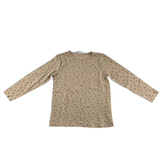 H&M T-Shirt 5-6 Years Beige Polka Dot Print Long Sleeve Cotton