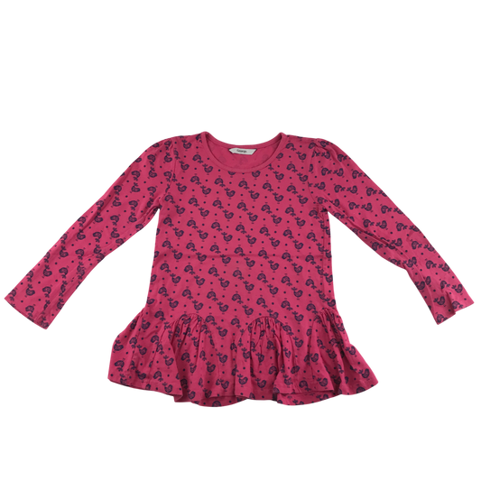 George Dress 5-6 Years Pink Bird Print Long Sleeve Cotton
