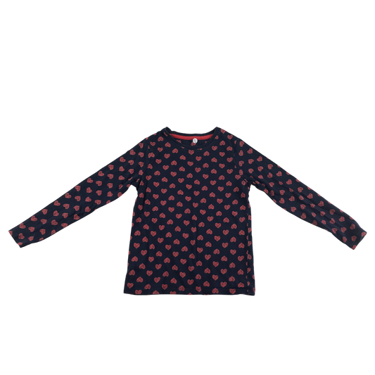 George T-Shirt 5-6 Years Navy Red Polka Dot Print Long Sleeve Cotton