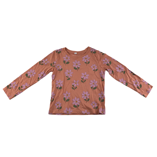 Primark T-Shirt 5-6 Years Pink Floral Print Long Sleeve Cotton