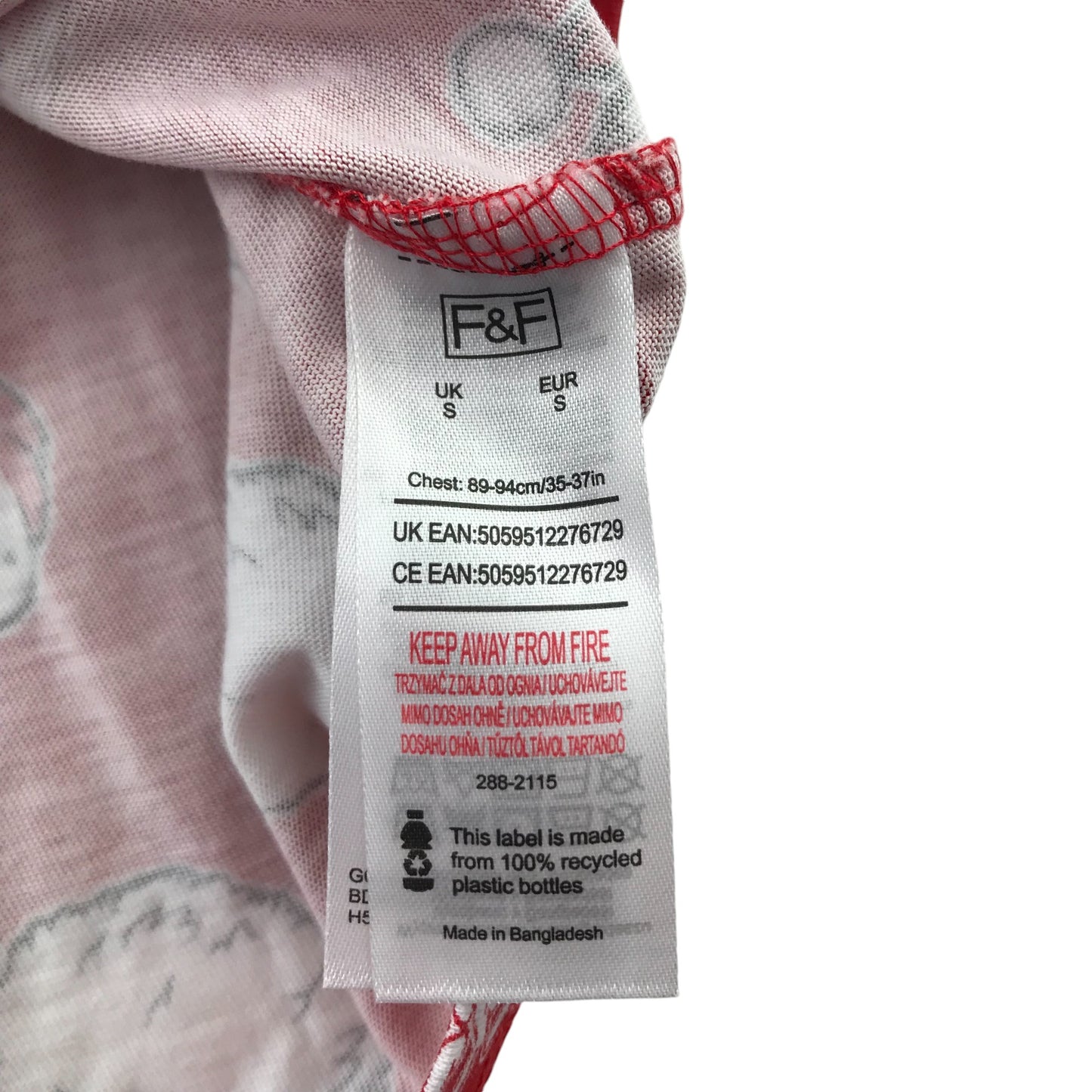 F&F Festive T-Shirt Adult Small Red Santa Merry Christmas Graphic Print