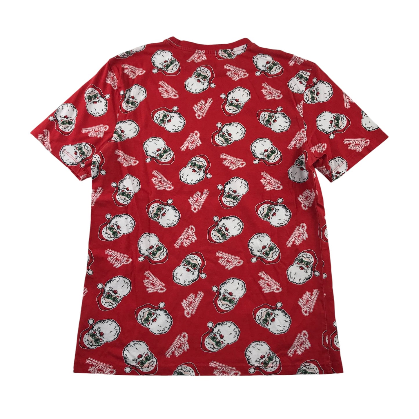 F&F Festive T-Shirt Adult Small Red Santa Merry Christmas Graphic Print