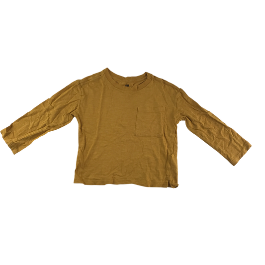H&M T-Shirt 5-6 Years Yellow Long Sleeve Cotton