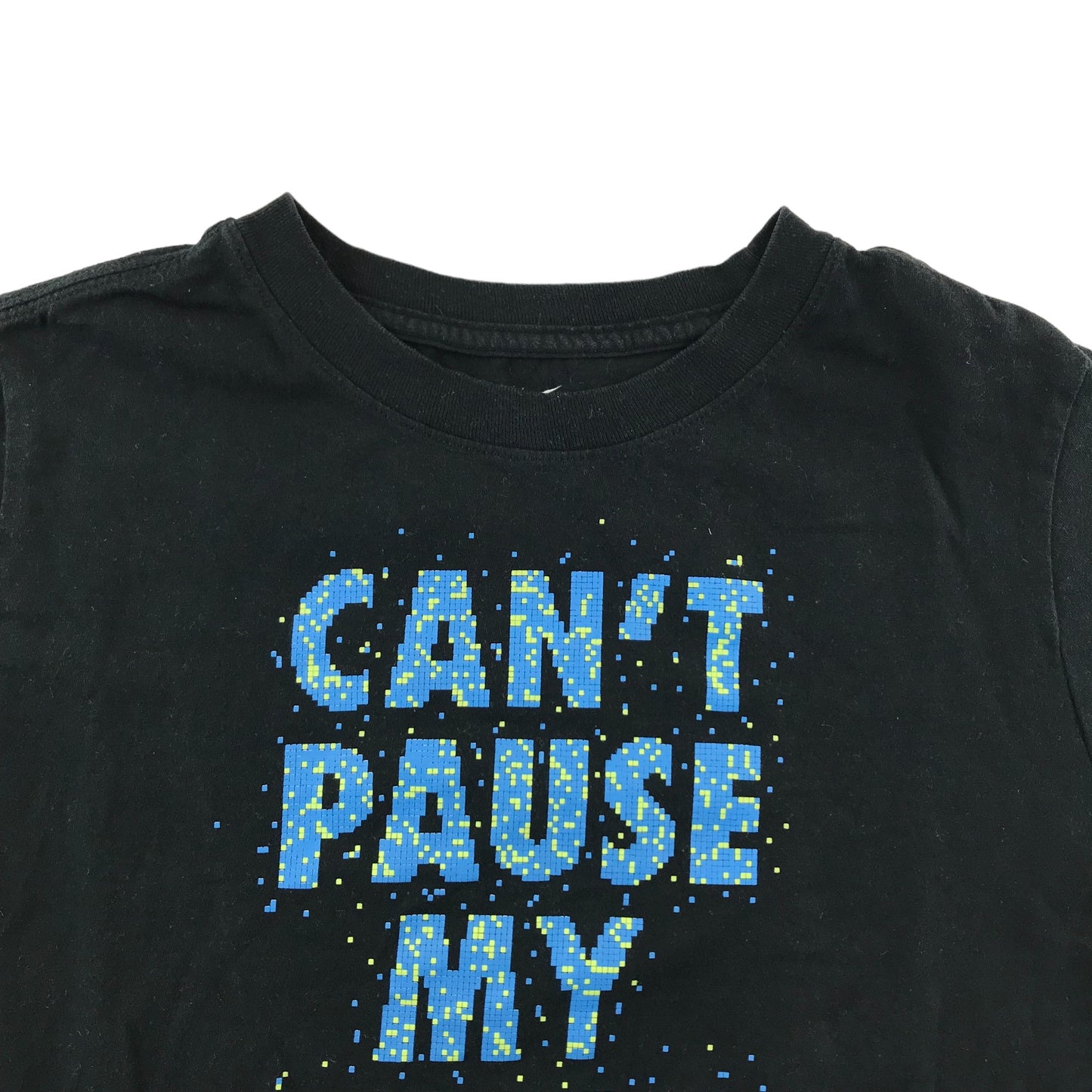Nike T-shirt Age 12-14 Black Can't Pause My Game Print Text Cotton