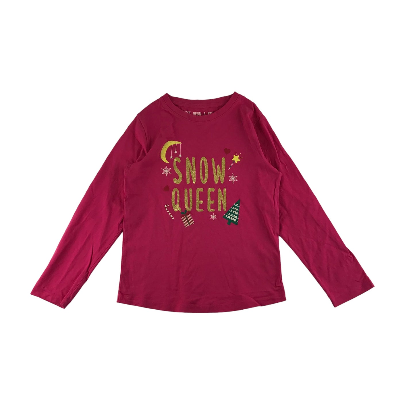 Very Christmas T-Shirt Age 9 Pink Snow Queen Graphic Long Sleeve