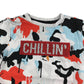 Next Christmas T-Shirt Age 7 White Snowman Camo Chillin Sequin Text Graphic Short Sleeve