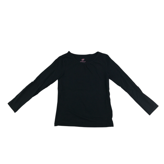 H&M T-Shirt 5-6 Years Black Long Sleeve Cotton