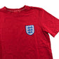 England T-shirt Size M Red Short Sleeve Three Lions Logo Cotton