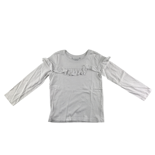 Primark T-Shirt 5-6 Years White Long Sleeve
