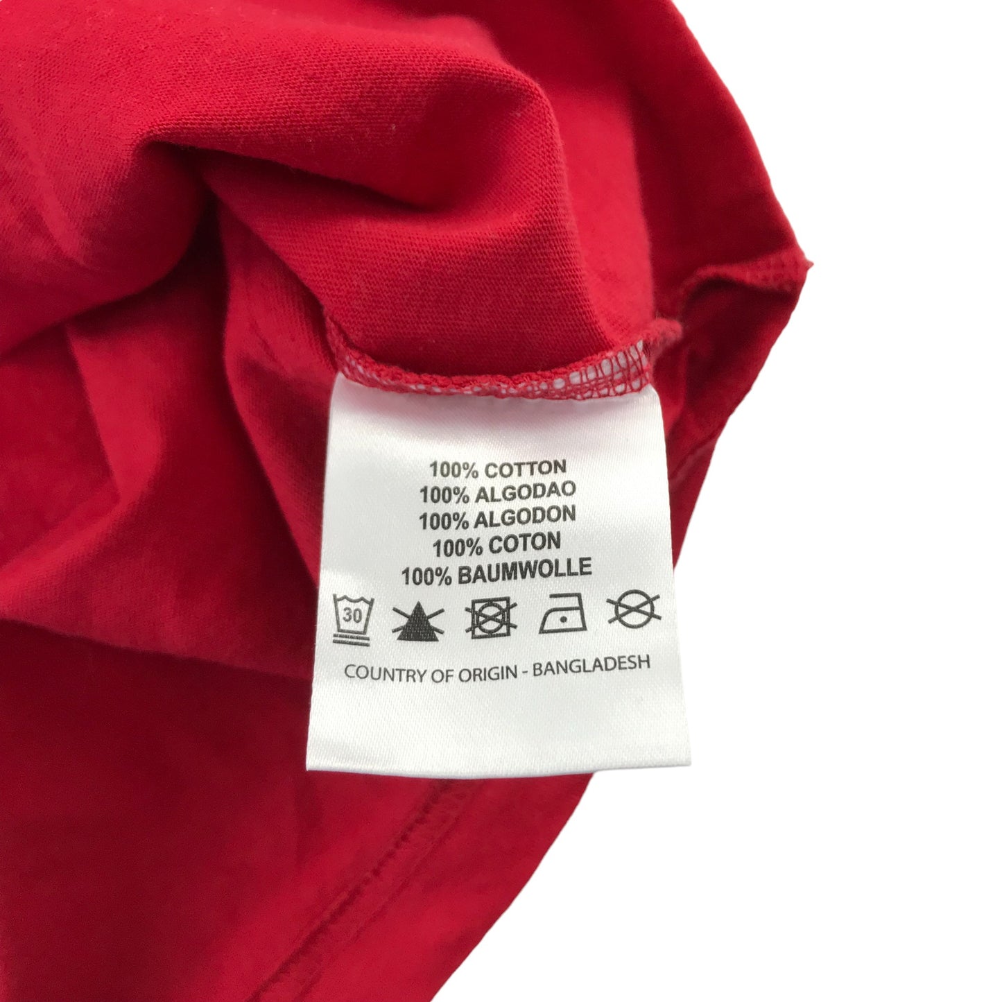 England T-shirt Size M Red Short Sleeve Three Lions Logo Cotton