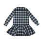 Ralph Lauren dress 11-12 years green and navy checked shirt dress with low peplum hem cotton