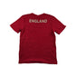 England T-shirt Size M Red Short Sleeve Three Lions Logo Cotton