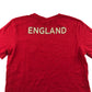 England T-shirt Size M Red Short Sleeve Three Lions Logo Cotton