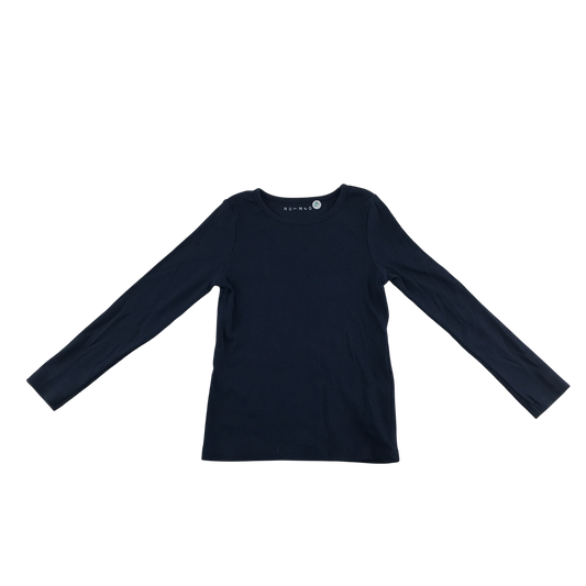 Nutmeg T-Shirt 5-6 Years Navy Rib Long Sleeve