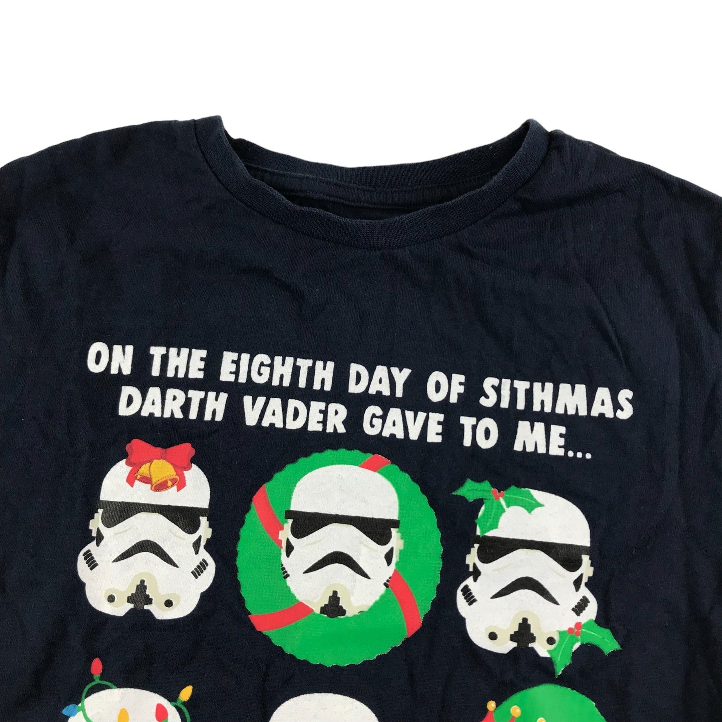 Next Christmas T-Shirt Navy Storm Trooper Darth Vader Graphic Short Sleeve