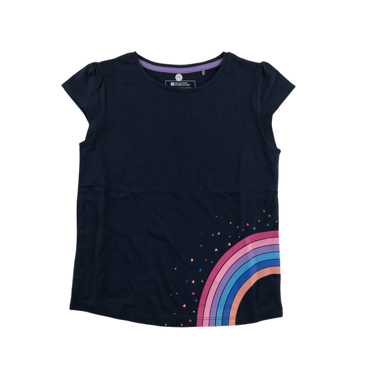 Mountain Warehouse T-Shirt 5-6 Years Navy Rainbow Print Cotton