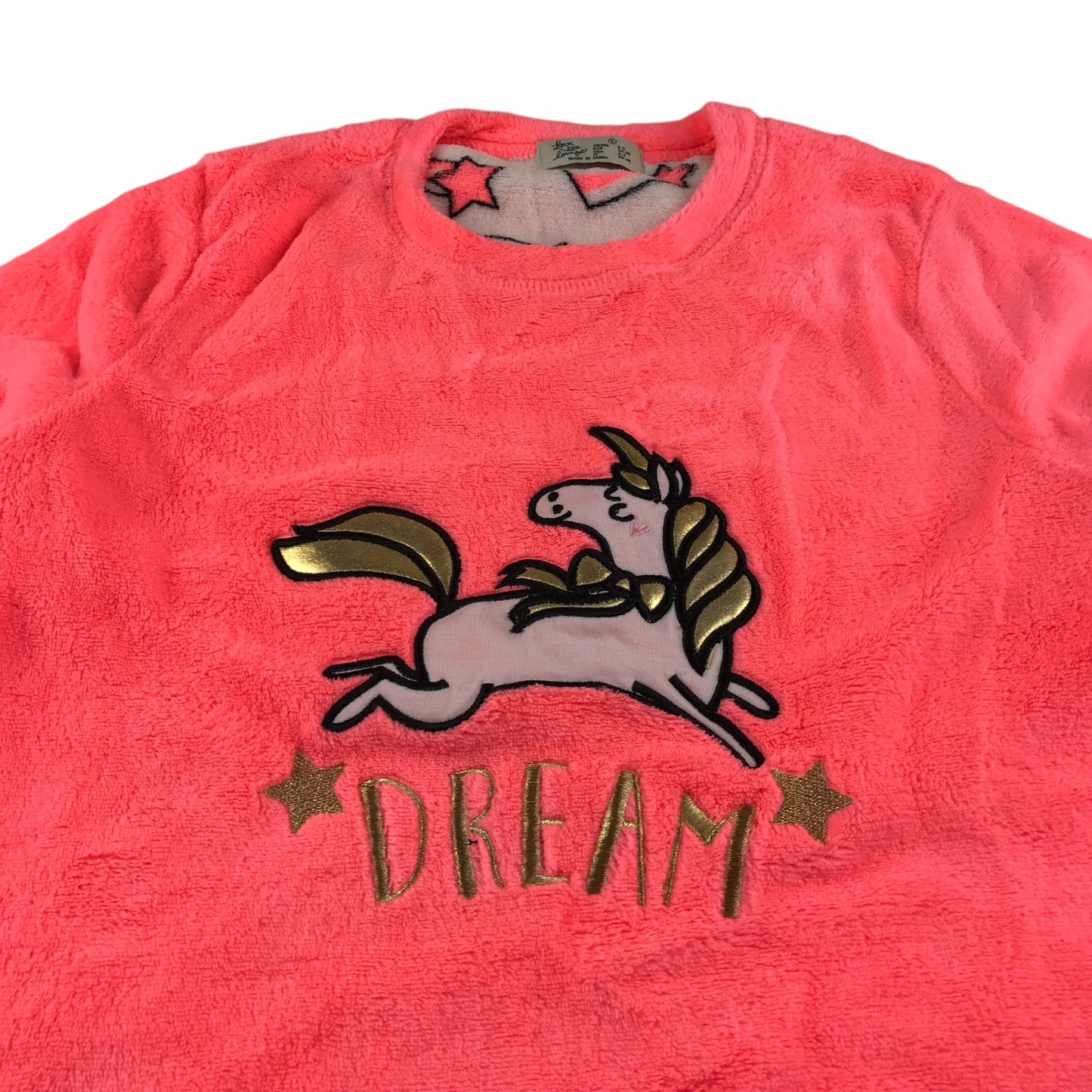 Primark pyjama top women's 6-8 pink unicorn dream graphic design fluffy soft