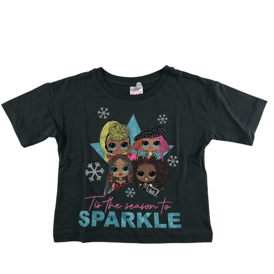George T-Shirt 5-6 Years Grey Sparkly Print Cotton