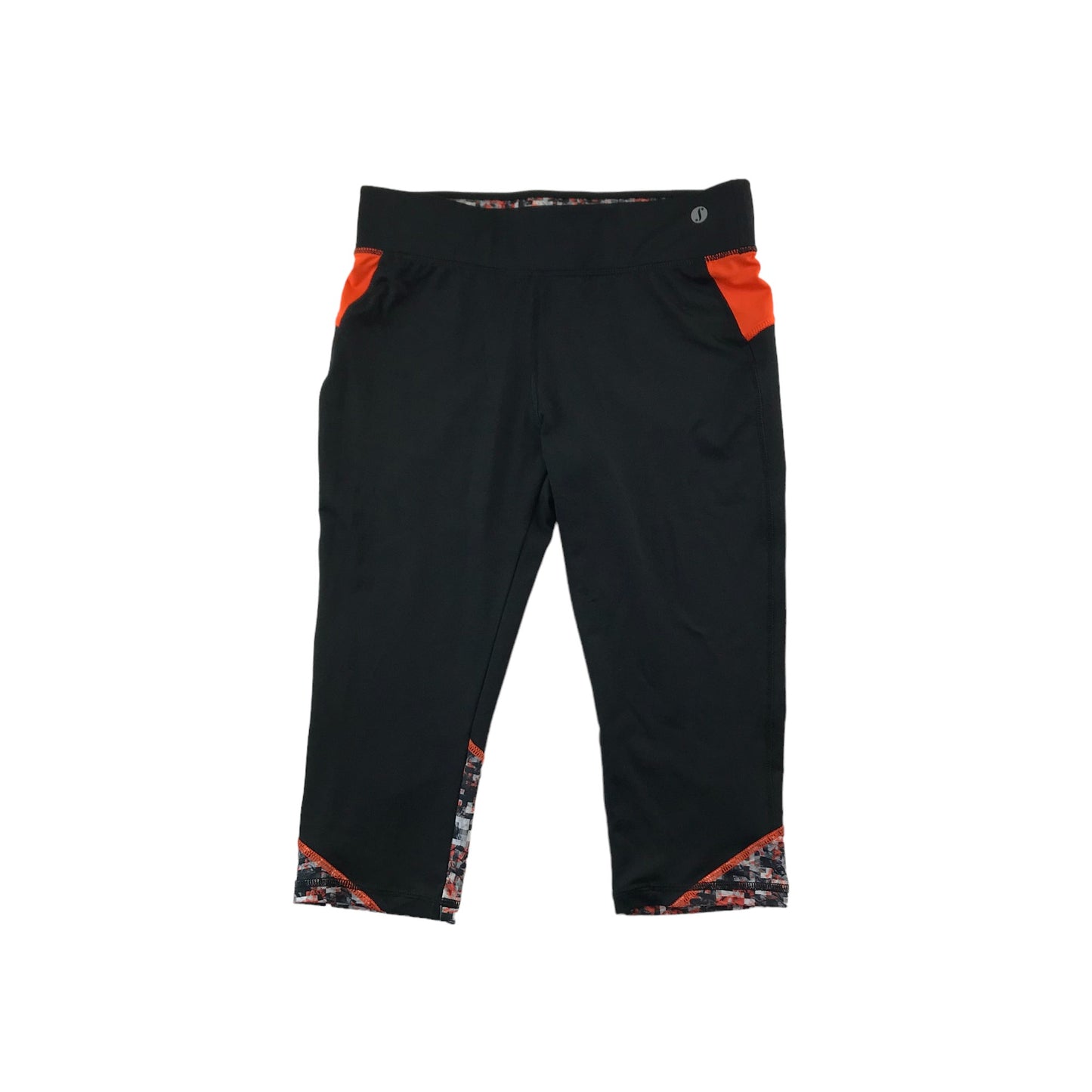 New Look Sport Set Size Women's M Black and Orange Top and Cropped Leggings