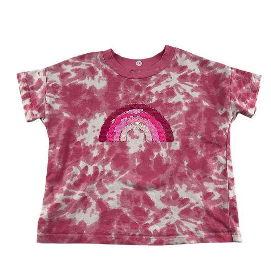 Nutmeg T-Shirt 5-6 Years Pink Flip Sequin Print Cotton