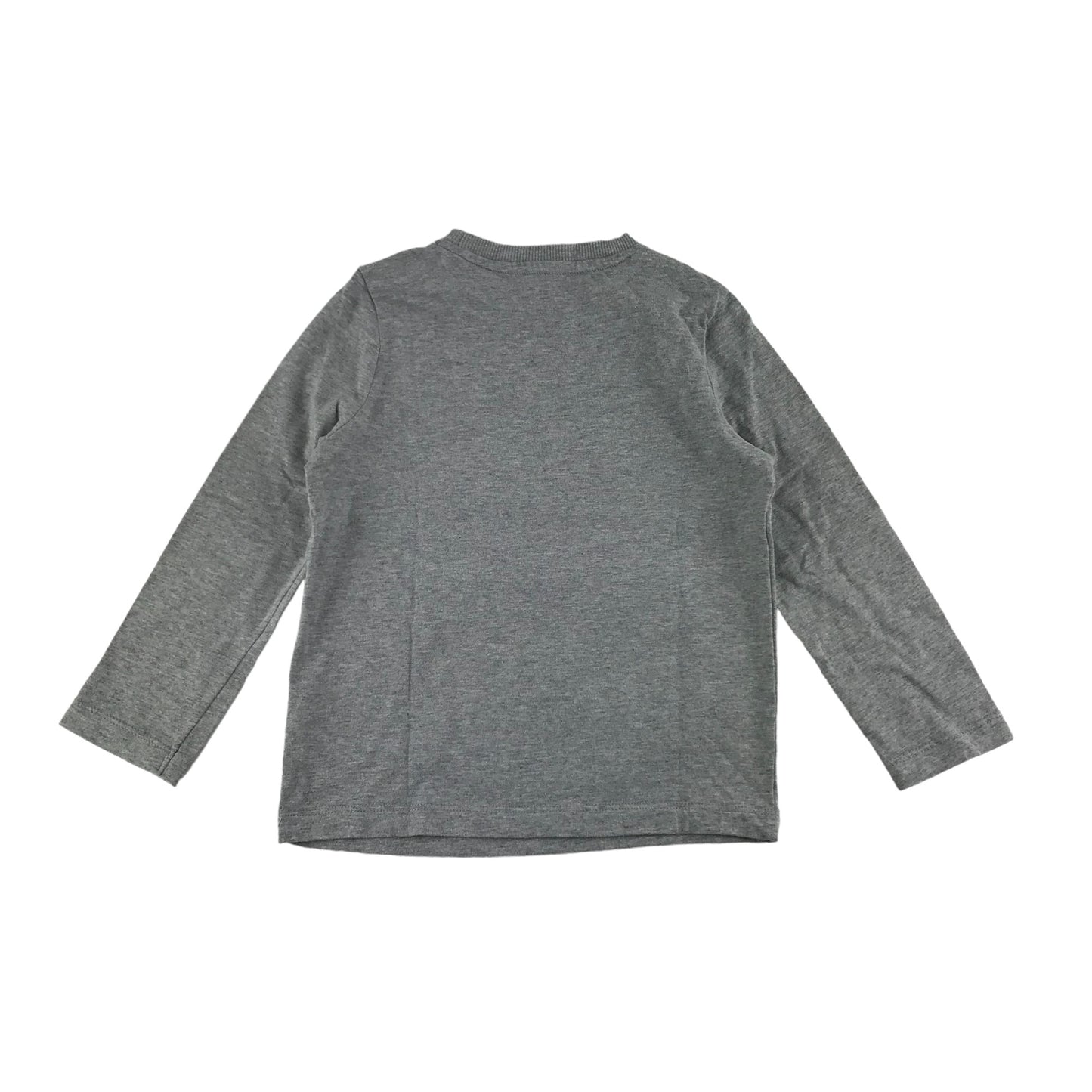 F&F Christmas T-Shirt Age 4 Grey Dinosaur Present Graphic Long Sleeve