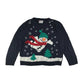 Primark Christmas Jumper Adult Large Navy Flying Snowman Graphic Jersey Long Sleeve