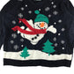 Primark Christmas Jumper Adult Large Navy Flying Snowman Graphic Jersey Long Sleeve