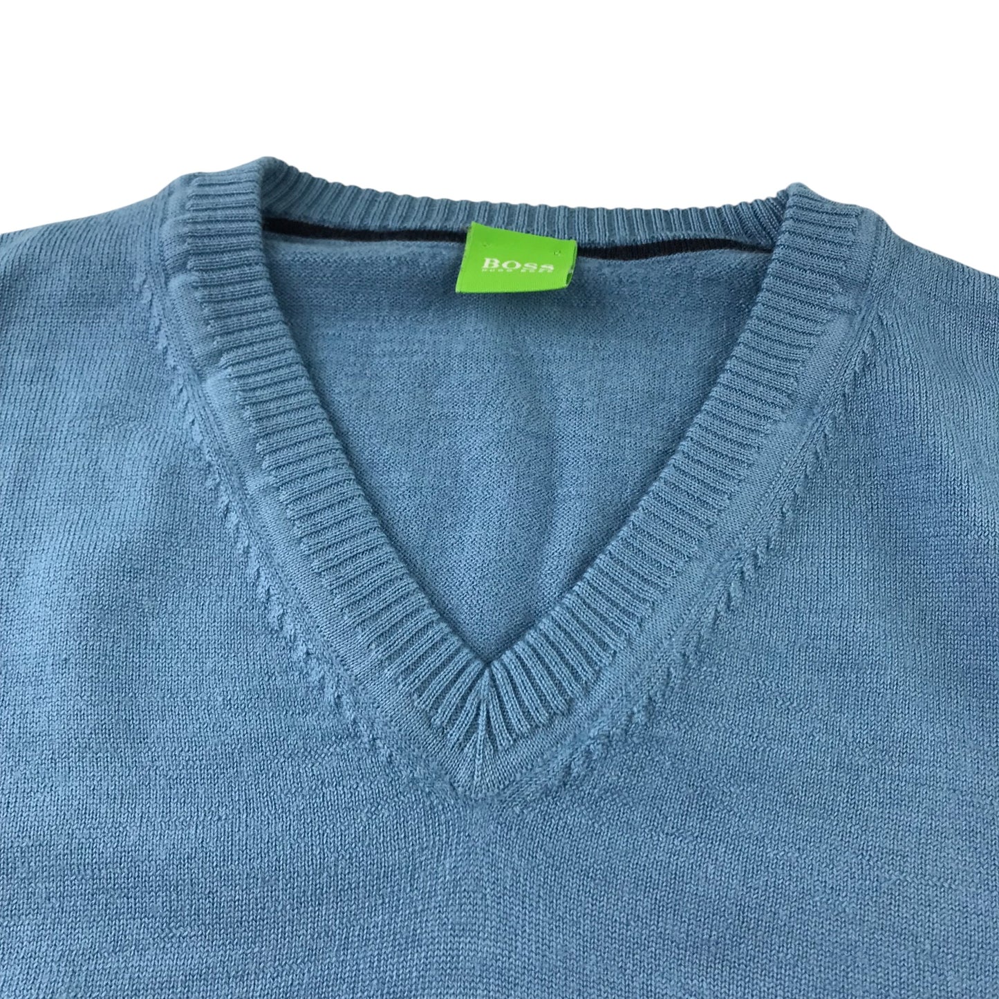 Hugo Boss jumper adult size L blue V-neck wool