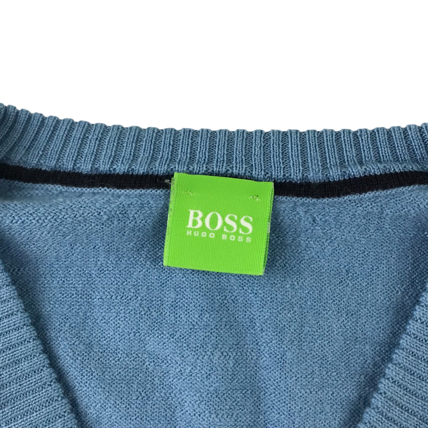 Hugo Boss jumper adult size L blue V-neck wool