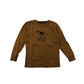 Next T-shirt Age 5-6 Mustard Yellow Brown Dinosaur Long Sleeve Cotton