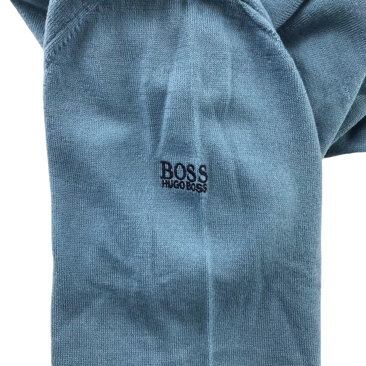 Hugo Boss jumper adult size L blue V-neck wool