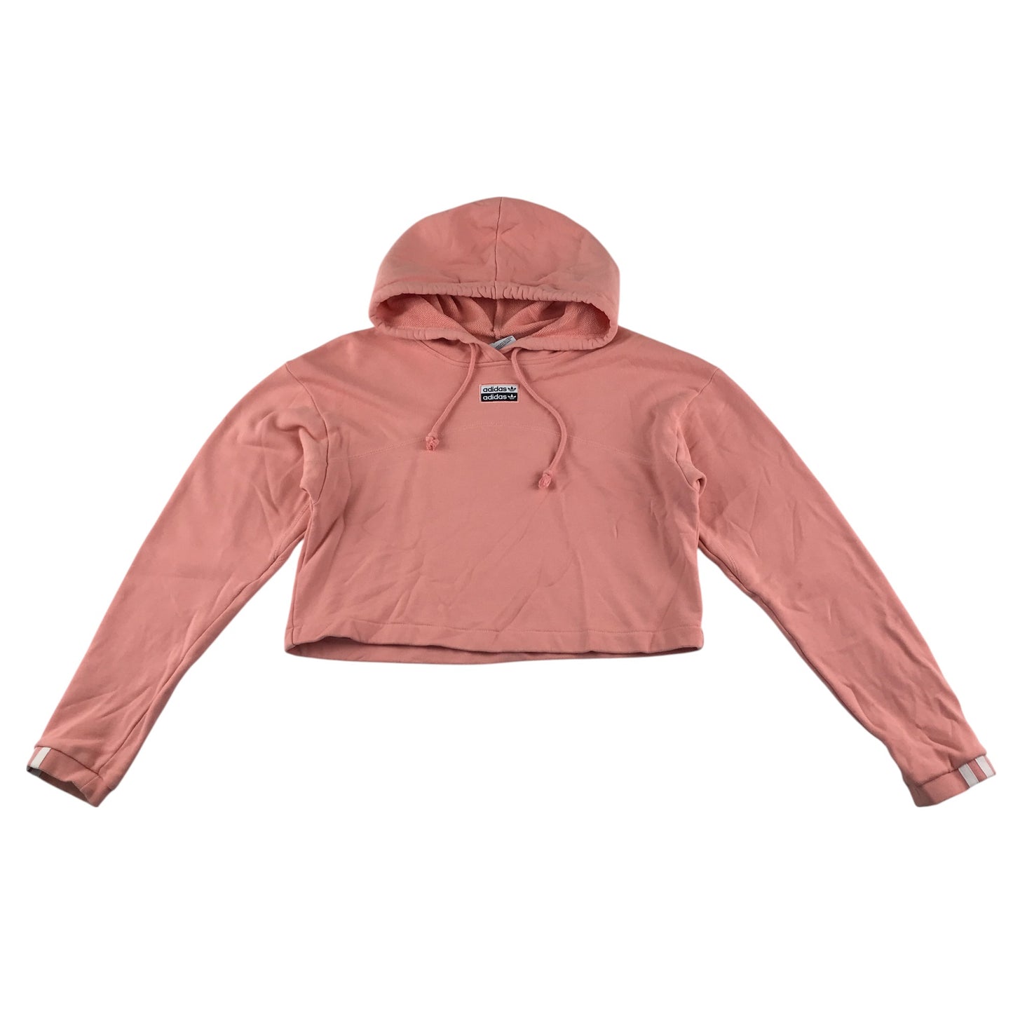 Adidas hoodie size UK women's 8 peach colour cropped cotton sweater