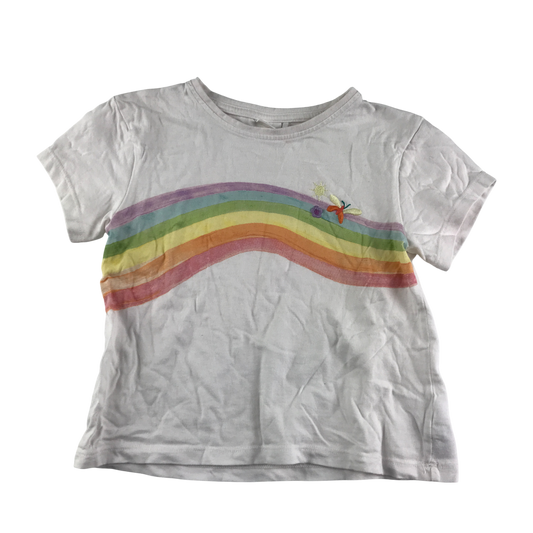 Next T-Shirt 5-6 Years White Rainbow Pattern Cotton