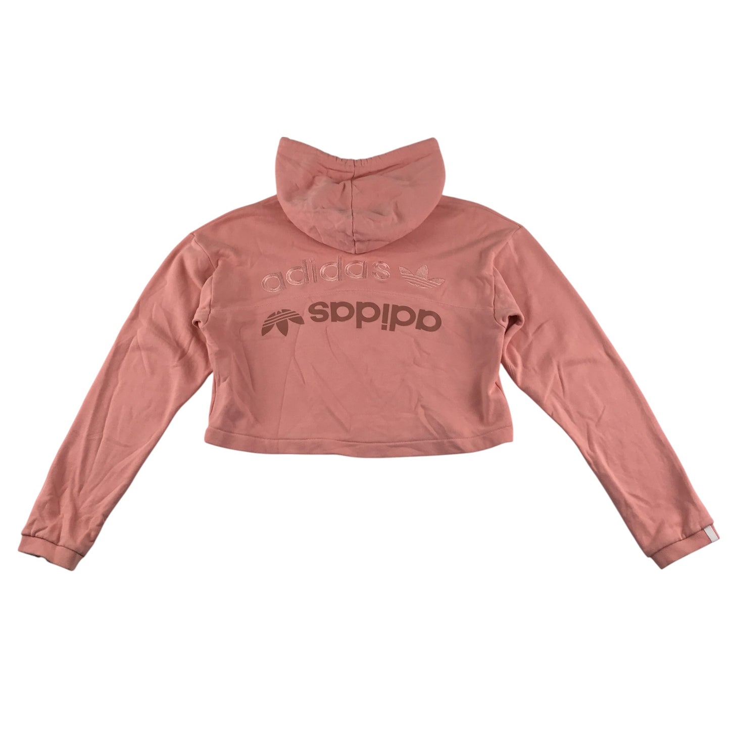 Adidas hoodie size UK women's 8 peach colour cropped cotton sweater