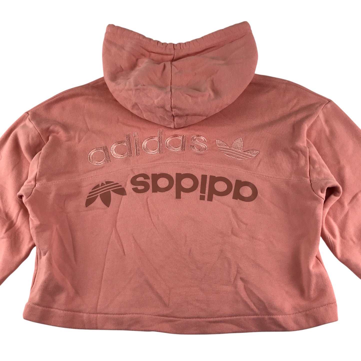 Adidas hoodie size UK women's 8 peach colour cropped cotton sweater